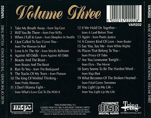 Music of the Movies The love songs volume 3