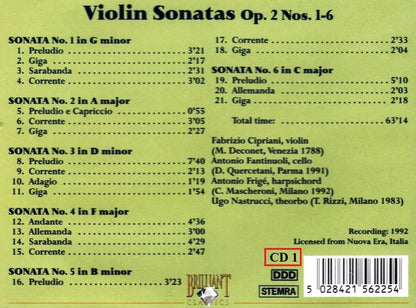 Violin Sonatas Op.2 1-6