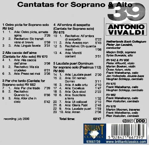 Cantatas for Soprano & Alto
