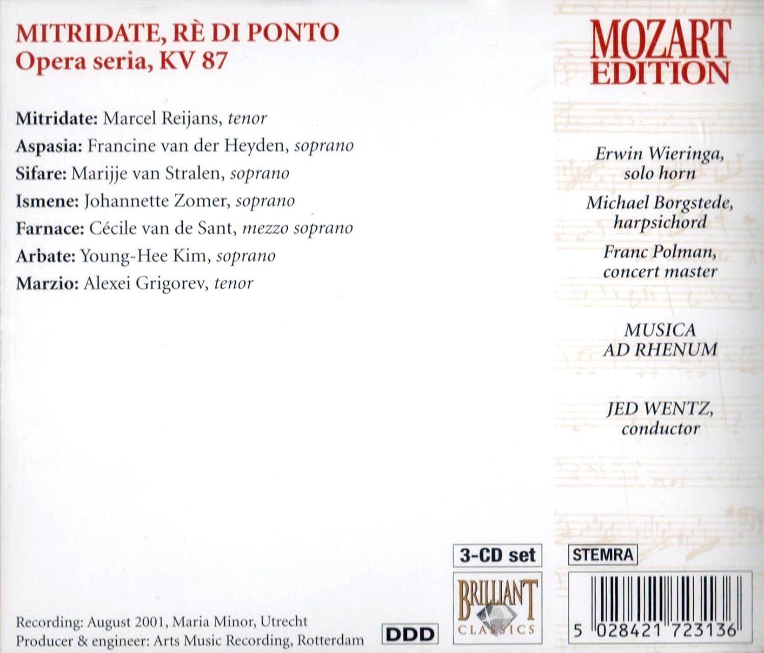 Mozart: Mintridate Ré Di Ponto