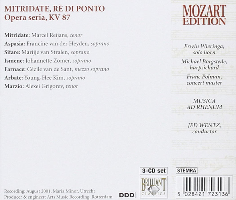 Mozart: Mintridate Ré Di Ponto