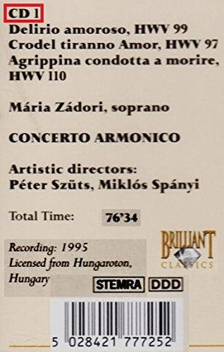 Italian Cantatas - Delirio Amoroso Hwv 99 / Crodel Tiranno Amor Hwv 97 / Agripp