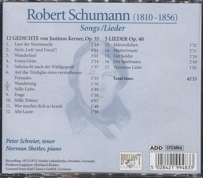 Schumann: Kerner Lieder, Op. 35; 5 Lieder, Op. 40
