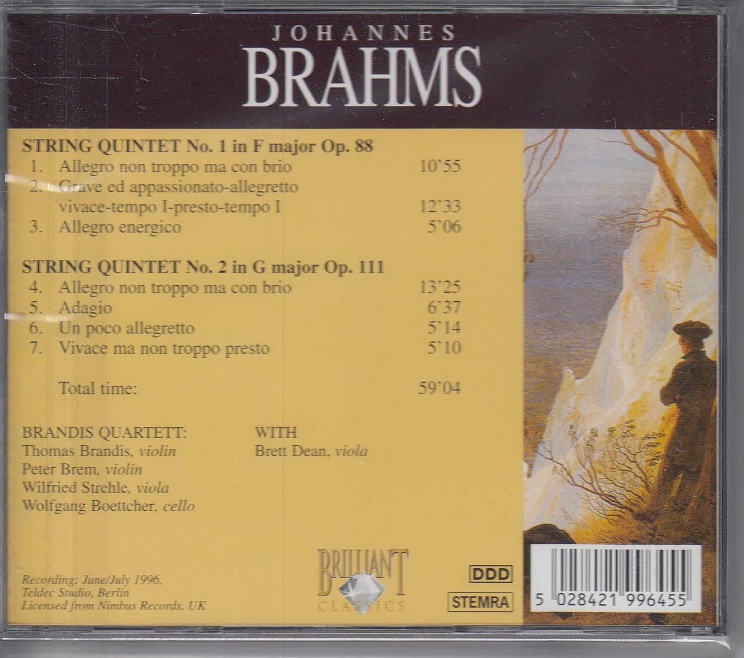 STRING QUINTETS / BRANDIS QUINTETT / BRETT DEAN