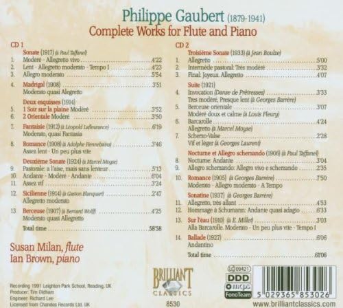 Complete Works for Flute and Piano (Milan, Brown)