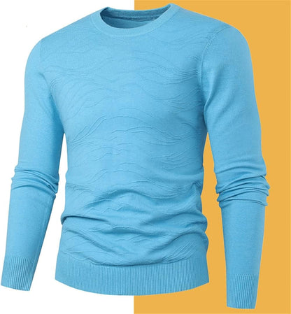 Maglioni girocollo da uomo casual a maniche lunghe in cotone pullover autunno maglione slim top per lavoro