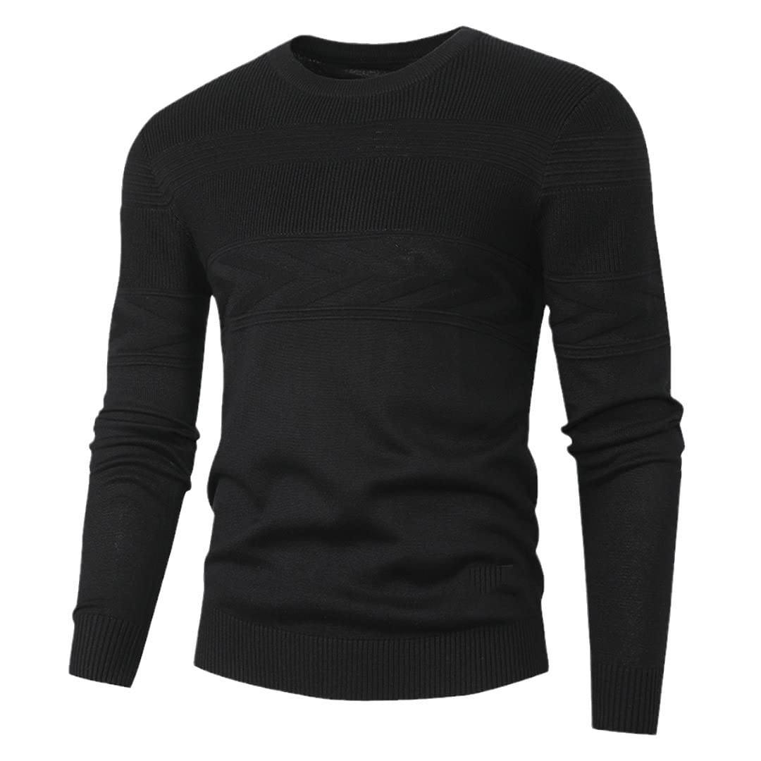 Maglioni girocollo da uomo casual a maniche lunghe in cotone pullover autunno maglione slim top per lavoro