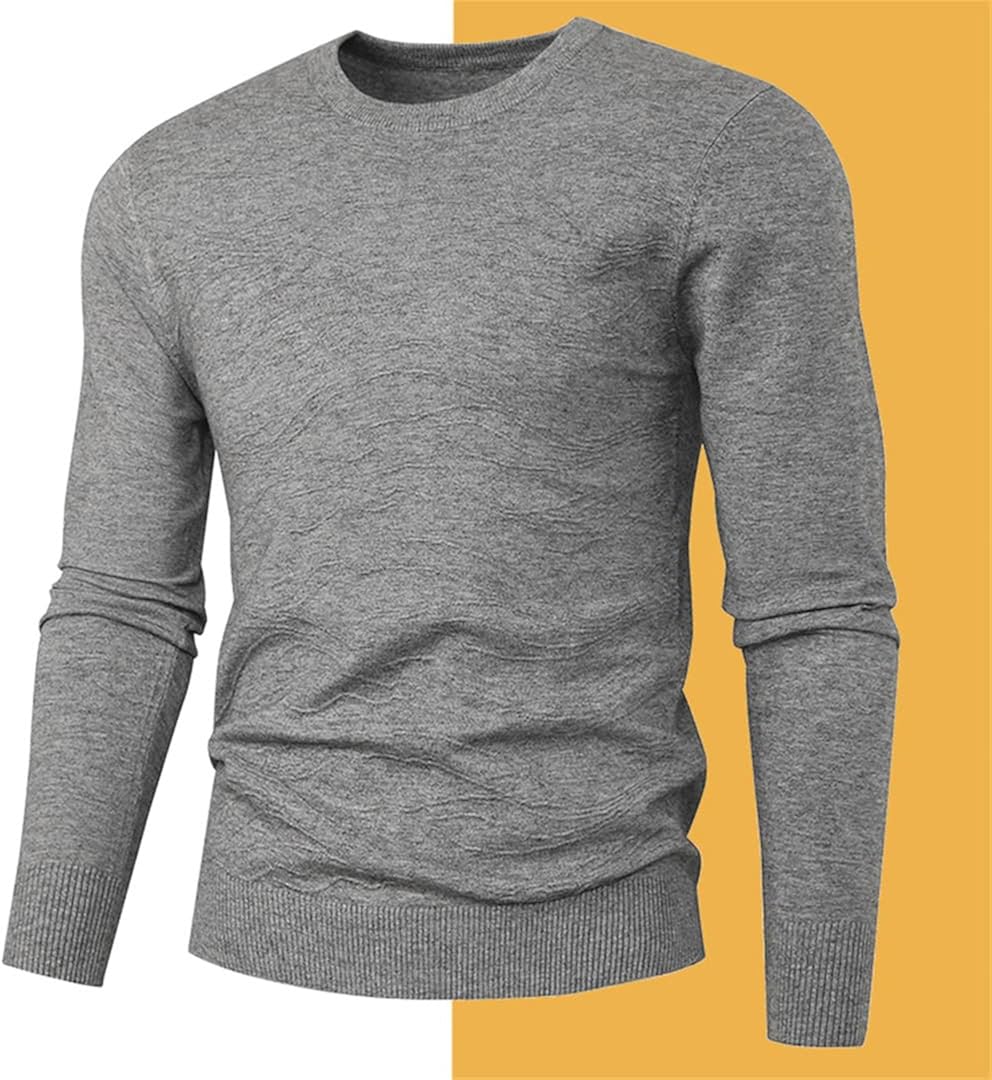 Maglioni girocollo da uomo casual a maniche lunghe in cotone pullover autunno maglione slim top per lavoro
