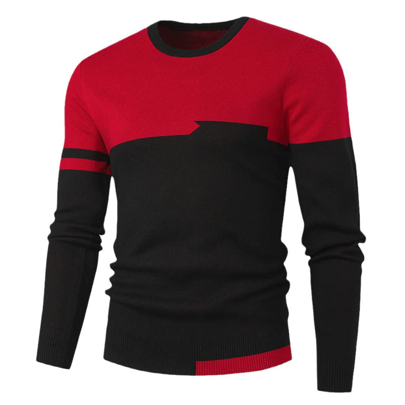 Maglioni girocollo da uomo casual a maniche lunghe in cotone pullover autunno maglione slim top per lavoro