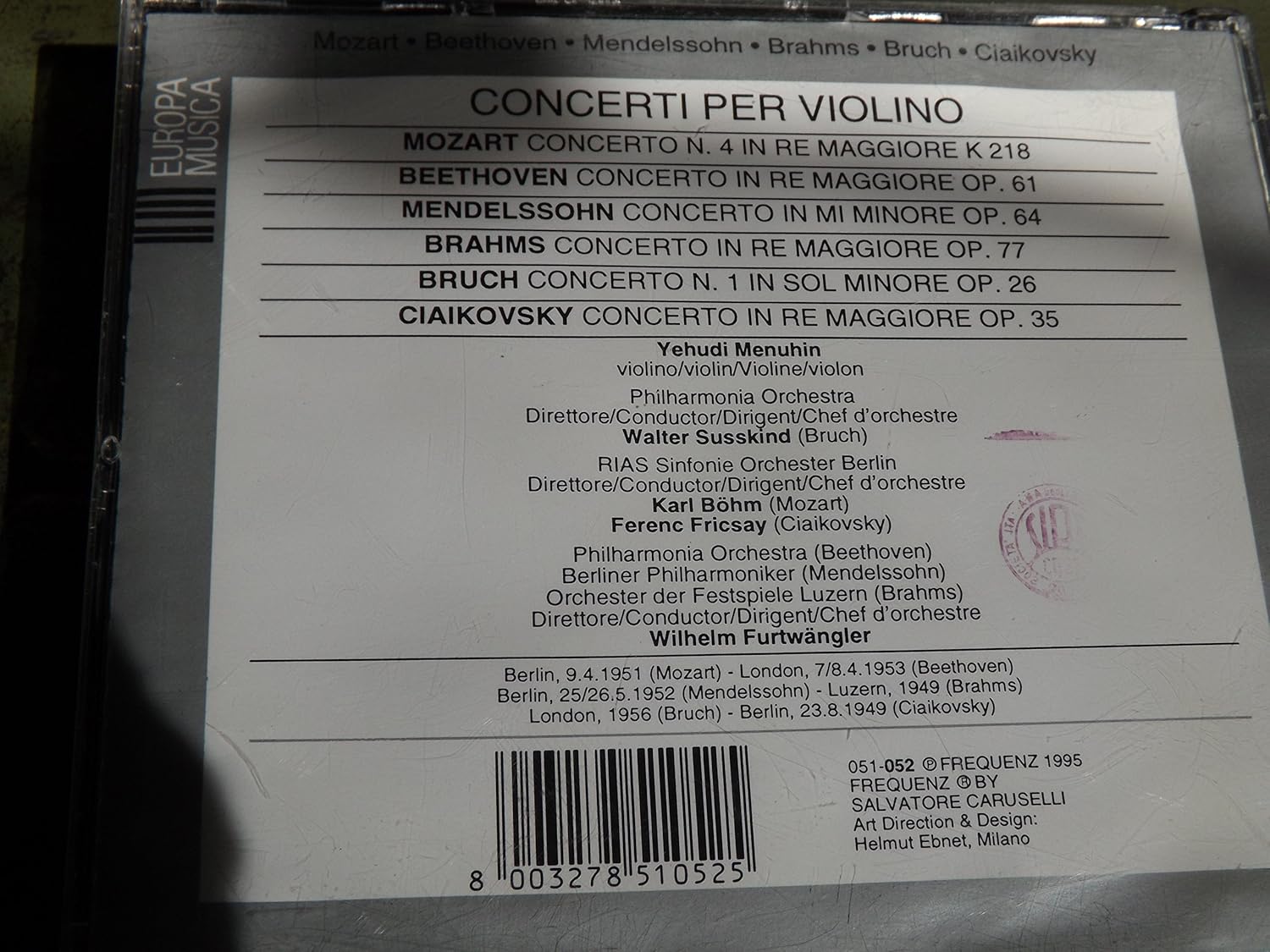 Not Found - CONCERTO PER VIOLINO YEHUDI MENUHIN MOZA