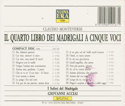 Quarto Libro Dei Madrigali A Cinque Voci