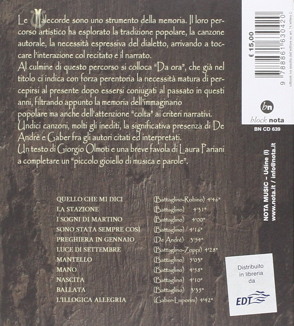 Da Ora - Booklet + 1 Cd