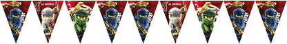 Folat - Bunting Garland Paper Compostable Lego Ninjago - 2.3 m, 92243P