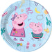 Procos 93436 Peppa Pig Party Plates Size 23 cm Pack of 8 Disposable Paper Plates Children's Birthday Party Tableware FSC® Mix