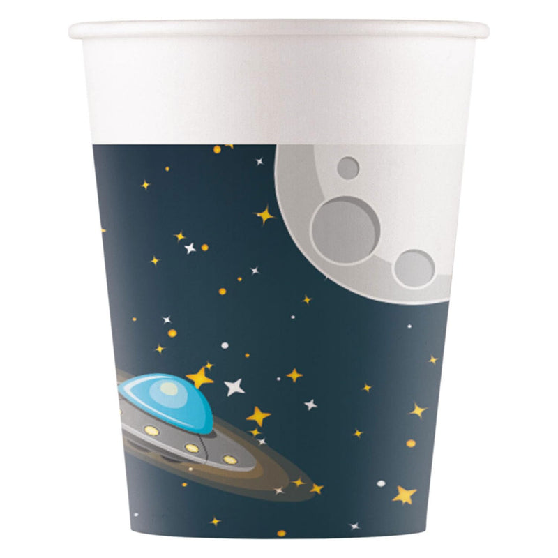 Procos- Vasos de Papel FSC Cohete Planetas Astronauta Rocket Space Party (200 ml), 8 Unidades, Multicolor (93735