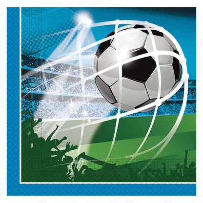 Procos 93747 FSC paper napkins football fans party (33x33cm, double veil), 20 pieces, multicolour