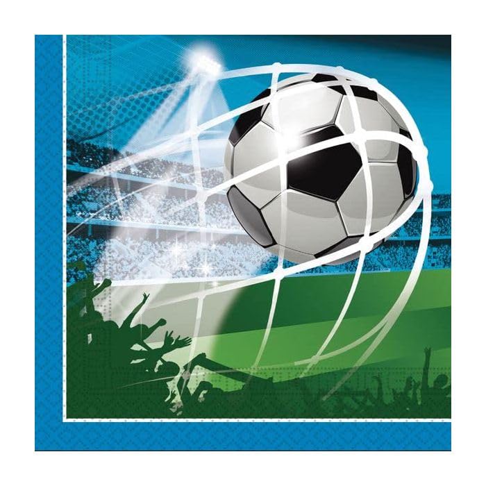 Procos 93747 FSC paper napkins football fans party (33x33cm, double veil), 20 pieces, multicolour