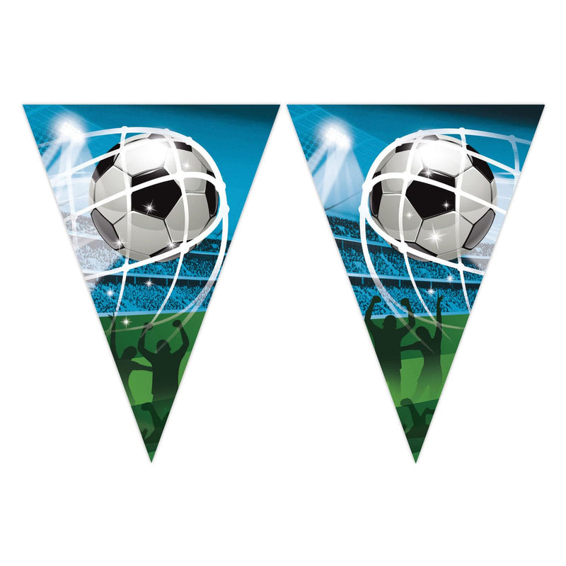 Procos PR93750 Spun 9 Triangular Football Soccer Fans Party Flags FSC Paper Spinning Bunting