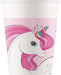 Procos 93759 93759 - Unicorn Rainbow Colours 200ml - Pack of 8 - FSC Disposable Cups Paper Cups Birthday Theme Party - Multicoloured