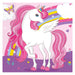 Procos 93760 Paper Napkins FSC Unicorn Rainbow Colors Party (33 x 33 cm, double veil), Pack of 20, multicolour, Mittel