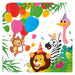 Procos - Animal Paper Napkins Jungle Balloons Party (33x33cm, Double Veil), 20 Pieces, Multicolored, 93782