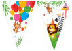 Procos 93785 - vlaggenbanner jungle ballonnen, FSC® mix, hangdecoratie, slinger, verjaardag, themafeest, jungle, ballonnen