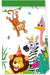 Procos 93787 - Feestzakjes Jungle Balloons, 4 stuks, FSC® mix, papieren zakjes, verjaardag, themafeest, jungle, ballonnen