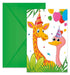 Procos 93788 Jungle Balloons FSC® Mix - Invitaciones (6 unidades, con sobre, cumpleaños, fiesta temática, jungla, globos