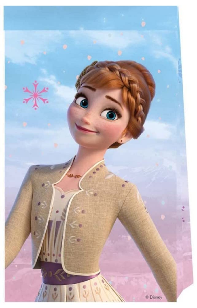Procos Lizenzartikel 93845 Frozen 2 Wind Spirit, Pack of 4, FSC Paper Bags, Birthday, Theme Party, multicoloured, standard size
