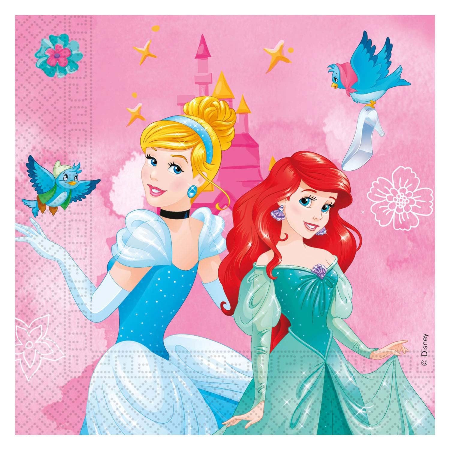 Procos Folat 93849P FSC Princess Napkins 33 x 33 cm-20 Pieces, Multicolored