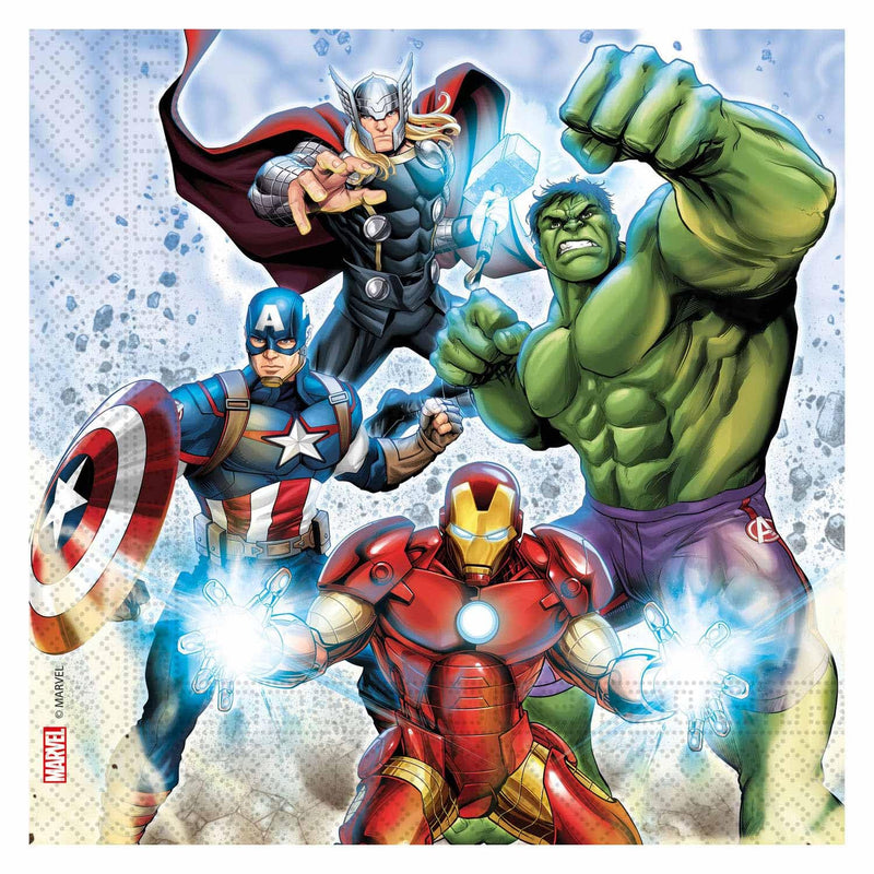 Procos - Servilletas de papel FSC Marvel Avengers Infinity Stones (33 x 33 cm, doble velo), 20 unidades, multicolor, 33 x 33 cm, 93873