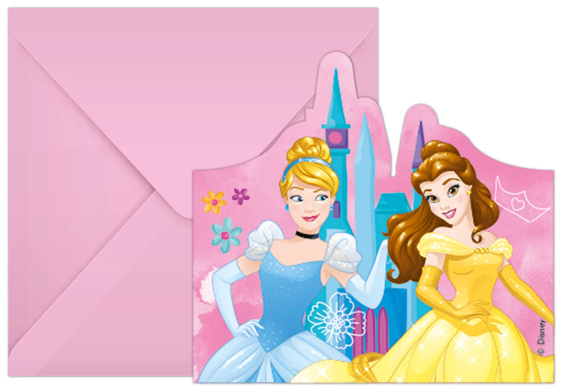 Procos Folat 93945P Einladungskarten FSC Princess-6 Stück, Mehrfarben