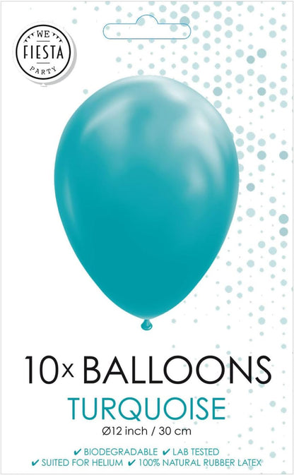 Globos Balloons 30 cm latex turquoise 10 pieces