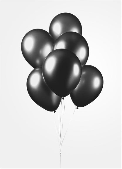 Globos - Ballonnen Metallic Zwart 30cm 10st.