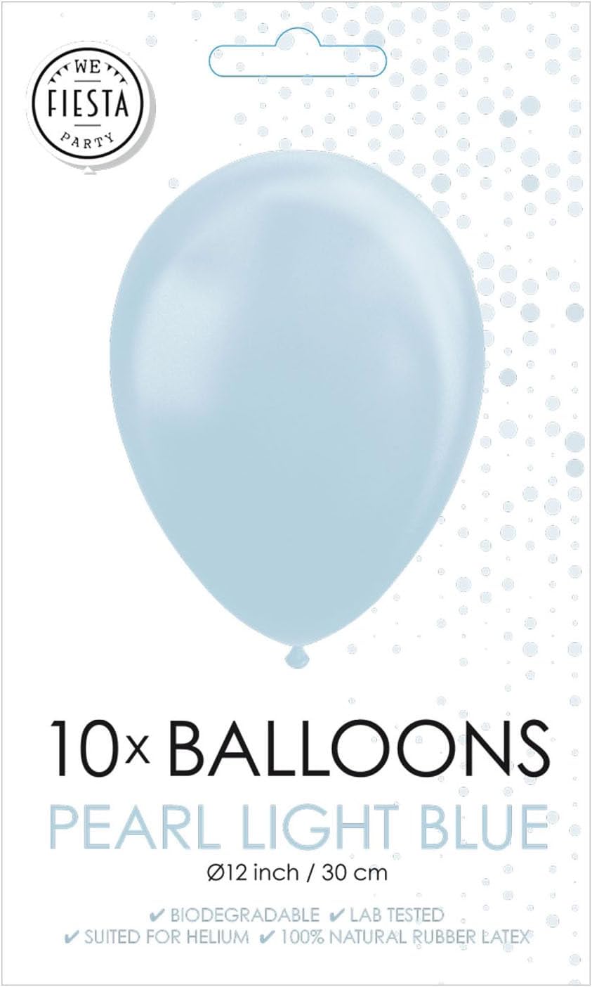 Globos Pearl Balloons 30 cm Latex Light Blue Pack of 10