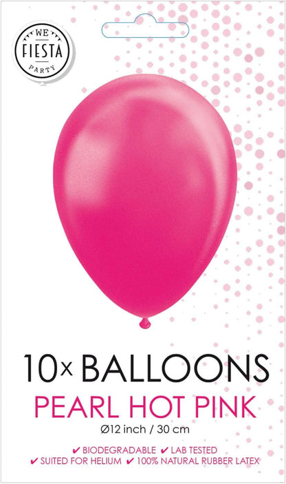 Globos Roze ballonnen in parelglans, 10 roze ballonnen 30 cm ballon decoratie