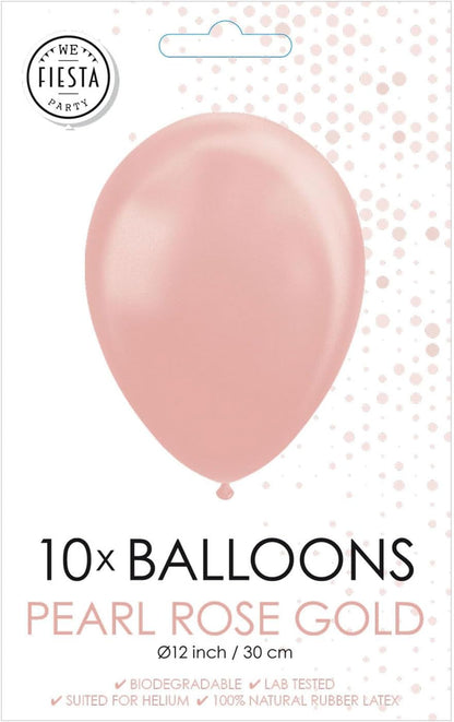 Globos - Ballonnen Pearl Rose Goud 30cm 10st.