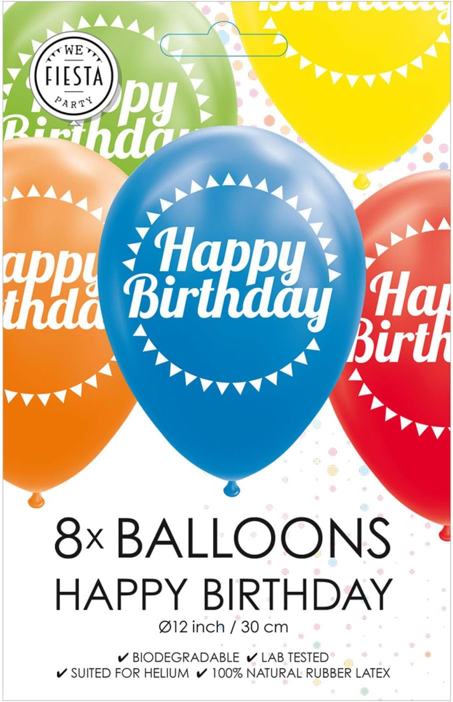 Globos Ballonnen Happy Birthday 12 cm latex 8 stuks