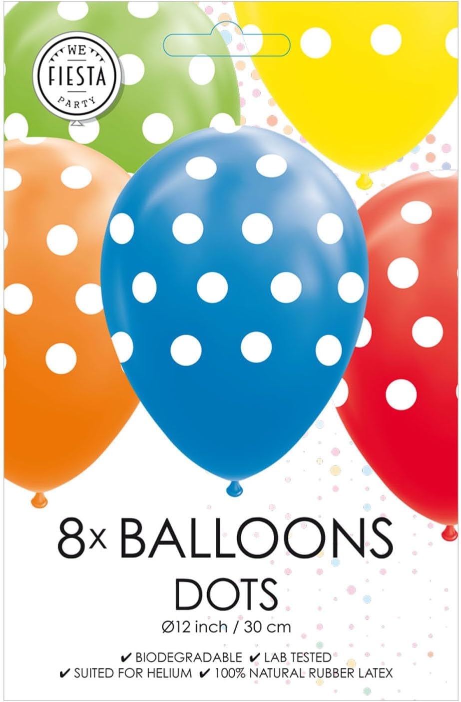 Globos - Ballonnen Stippen Mix Kleuren 30cm 8st.