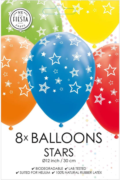 Globos - Ballonnen Sterren Mix Kleuren 30cm 8st.