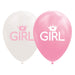 Globos Baby Girl Balloons 12 cm Latex Pink/White Pack of 8