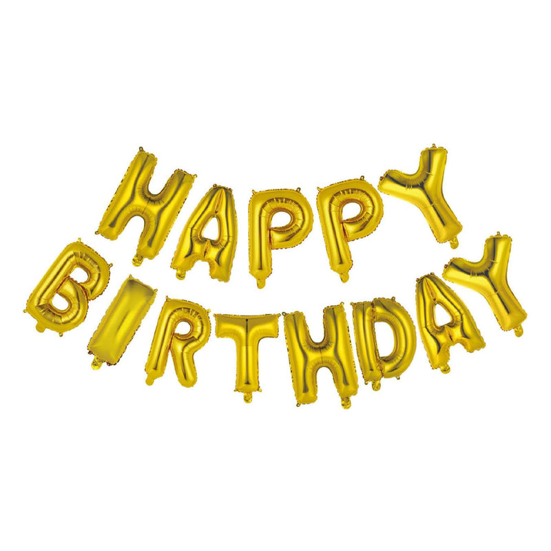 Globos Nordic Foil Balloon Happy Birthday 300 x 300 x 36 cm Gold