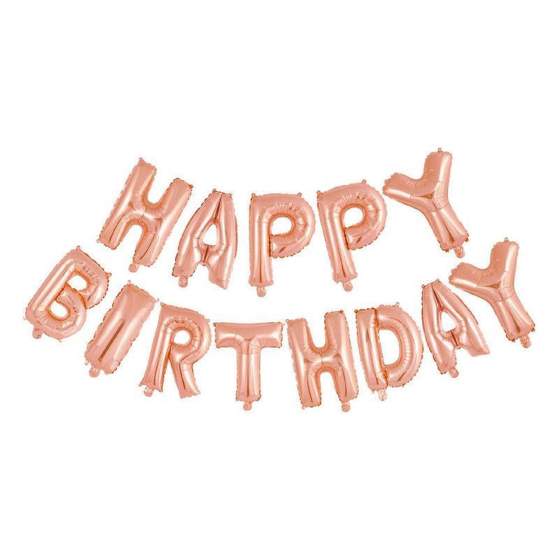 Globos - Folieballon Tekst Happy Birthday Rose Goud