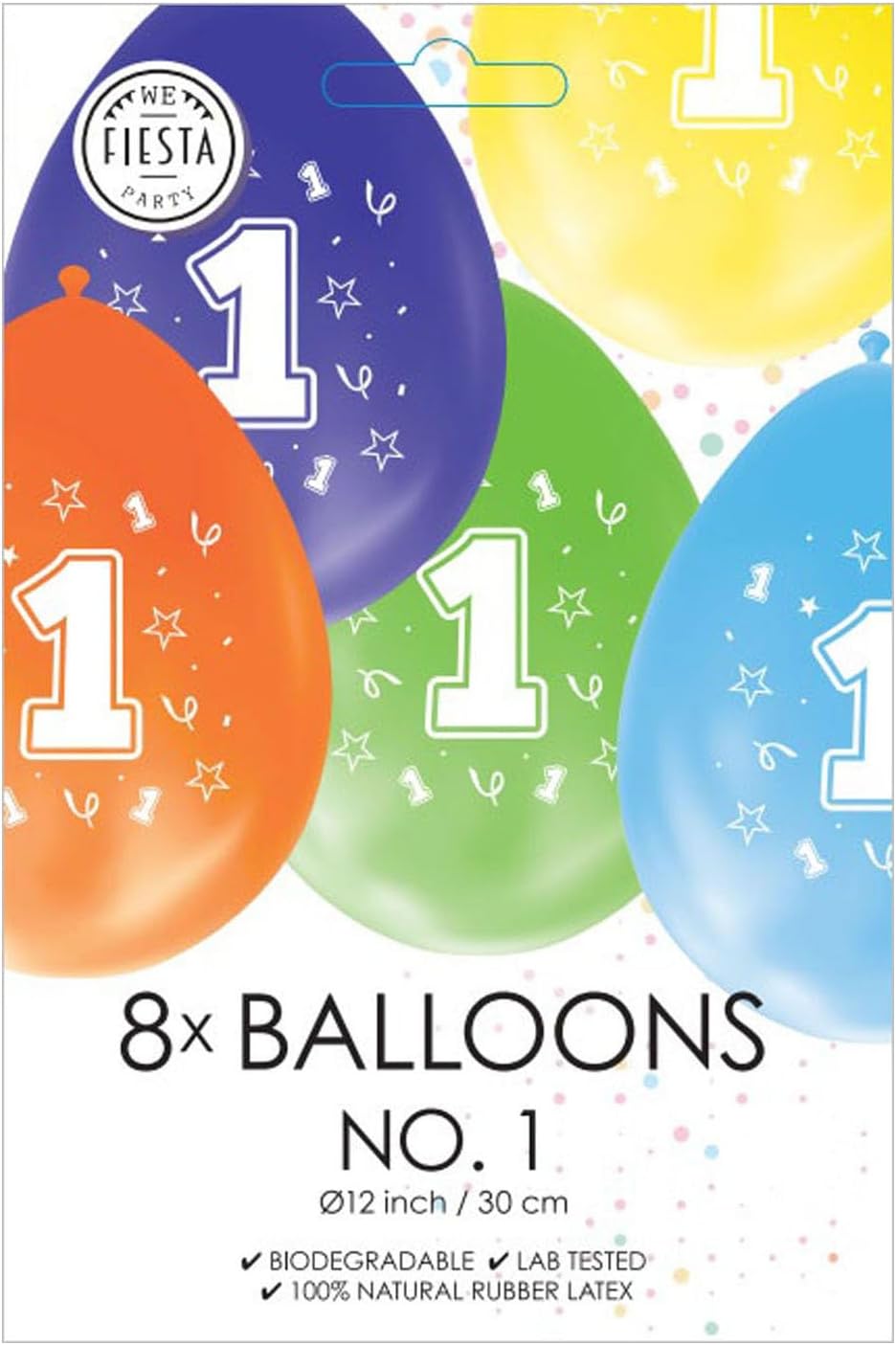 Ballons 2-seitige gedruckte Nummer 1, 8st.