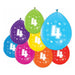 Globos - Ballonnen 2-zijdig Geprint Cijfer 4 8st.