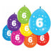 Globos - Ballonnen 2-zijdig Geprint Cijfer 6 8st.