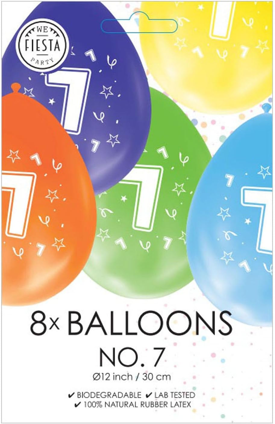 Globos - Ballonnen 2-zijdig Geprint Cijfer 7 8st.