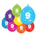 Globos - Ballonnen 2-zijdig Geprint Cijfer 9 8st.