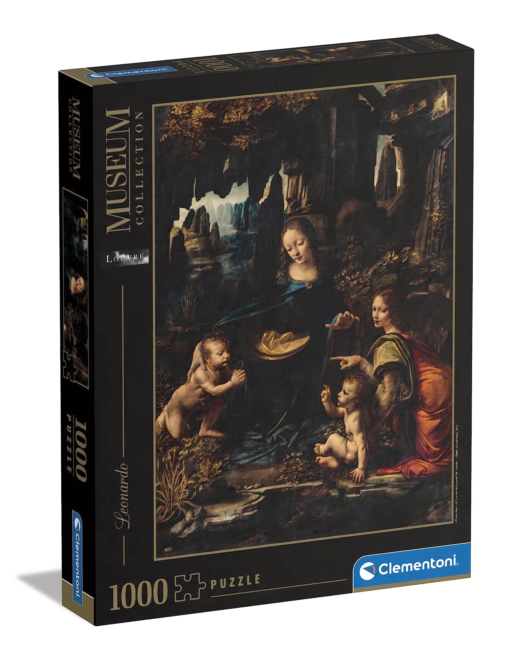 Clementoni 39767 Museum Collection Leonardo, The Virgin of The Rocks 1000 Pieces, Jigsaw Puzzle for Adults-Made in Italy