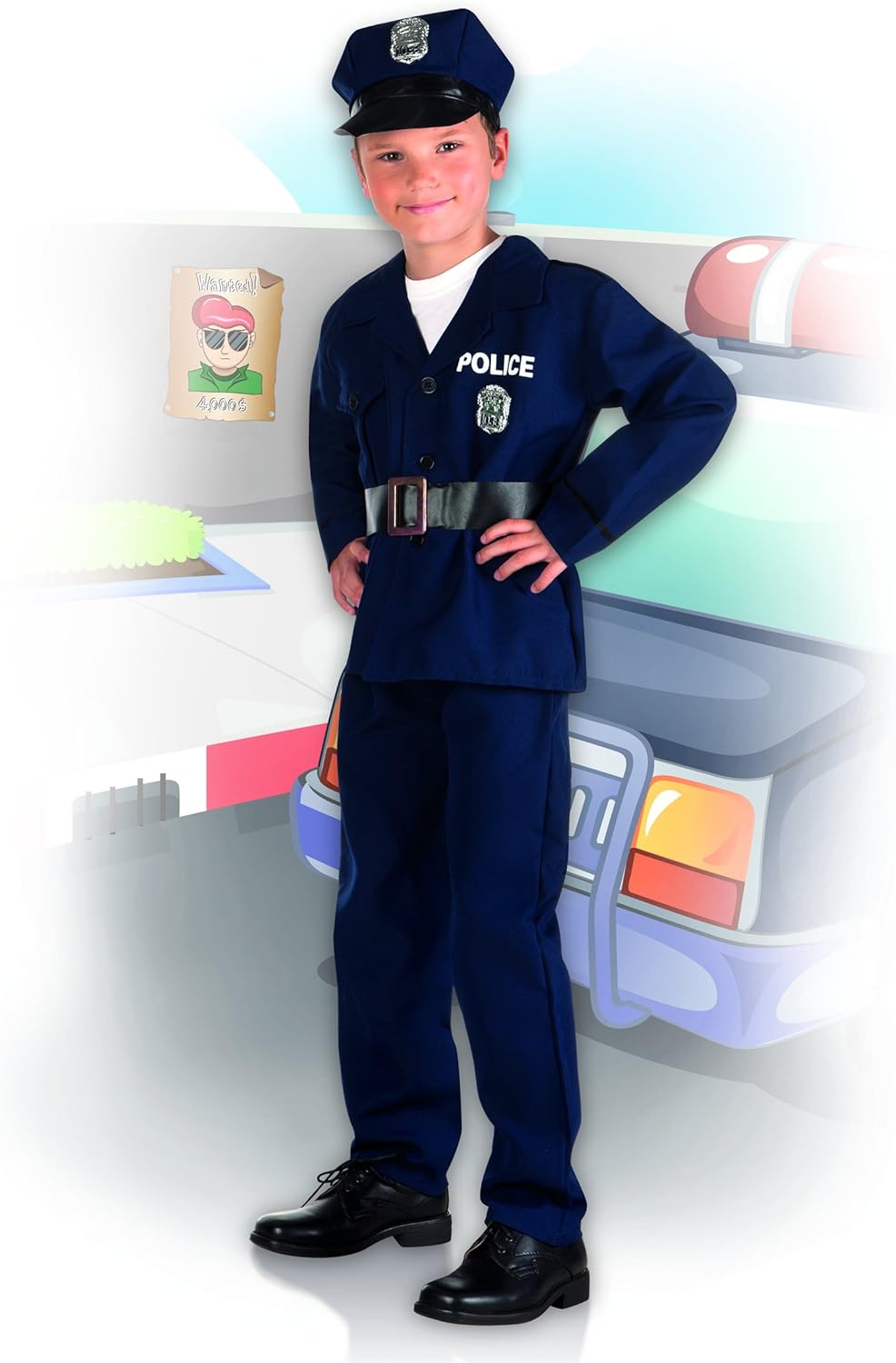 Boland 82184 Children's Policeman, Police, Helper, Rescuer, Carnival, Fancy Dress, Theme Party, Fancy Dress, Theatre